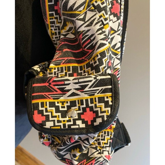 Aztec Backpack Tribal Print Canvas Cotton Multiple Pockets Adjustable Straps - Picture 4 of 9